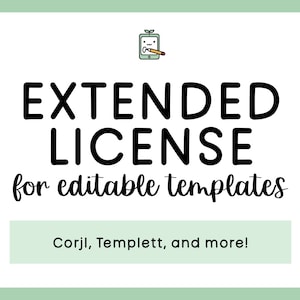 EXTENDED LICENSE for ONE Font, (for Corjl, Templett, Zazzle, etc)
