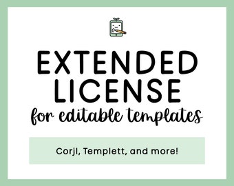 EXTENDED LICENSE for ONE Font, (for Corjl, Templett, Zazzle, etc)