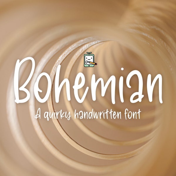 Bohemian, Handwritten font, OTF, Font Download, Digital font, Handlettered font, Brush font, Quirky font, iPad font, Signature font