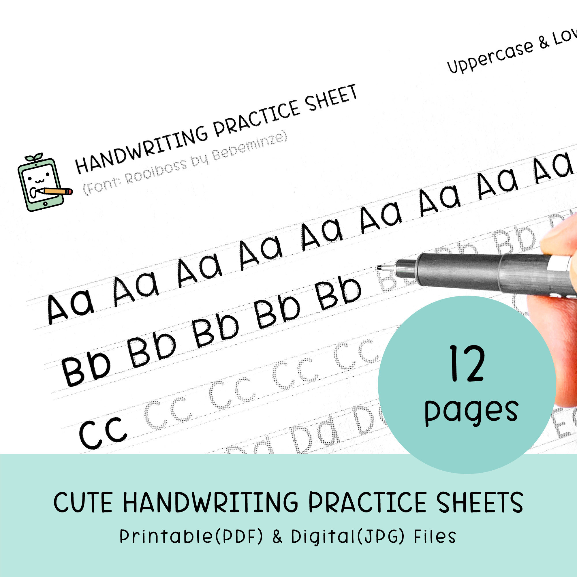 Cute Handwriting Practice Sheets Printable Handwriting | Etsy