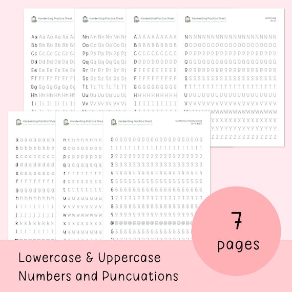 neat handwriting practice sheets printable handwriting etsy