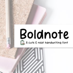 Boldnote, Police manuscrite, Police Study, Police simple, Police d'écriture manuscrite soignée, OTF, Multilingue, Police Goodnotes, Note numérique, Police mignonne