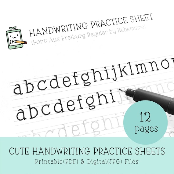 Buy Cute Handwriting Practice Sheets, Printable Handwriting Worksheets,  Alphabet Writing Practice, ABC Letter Tracing, Improve Handwriting Online  in India 