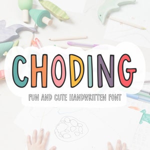 Choding, Fuente manuscrita, Fuente Doodle, Fuente de contorno, Fuente de escritura a mano, Letras lindas, Escritura linda, Fuente para niños, Fuente divertida, OTF