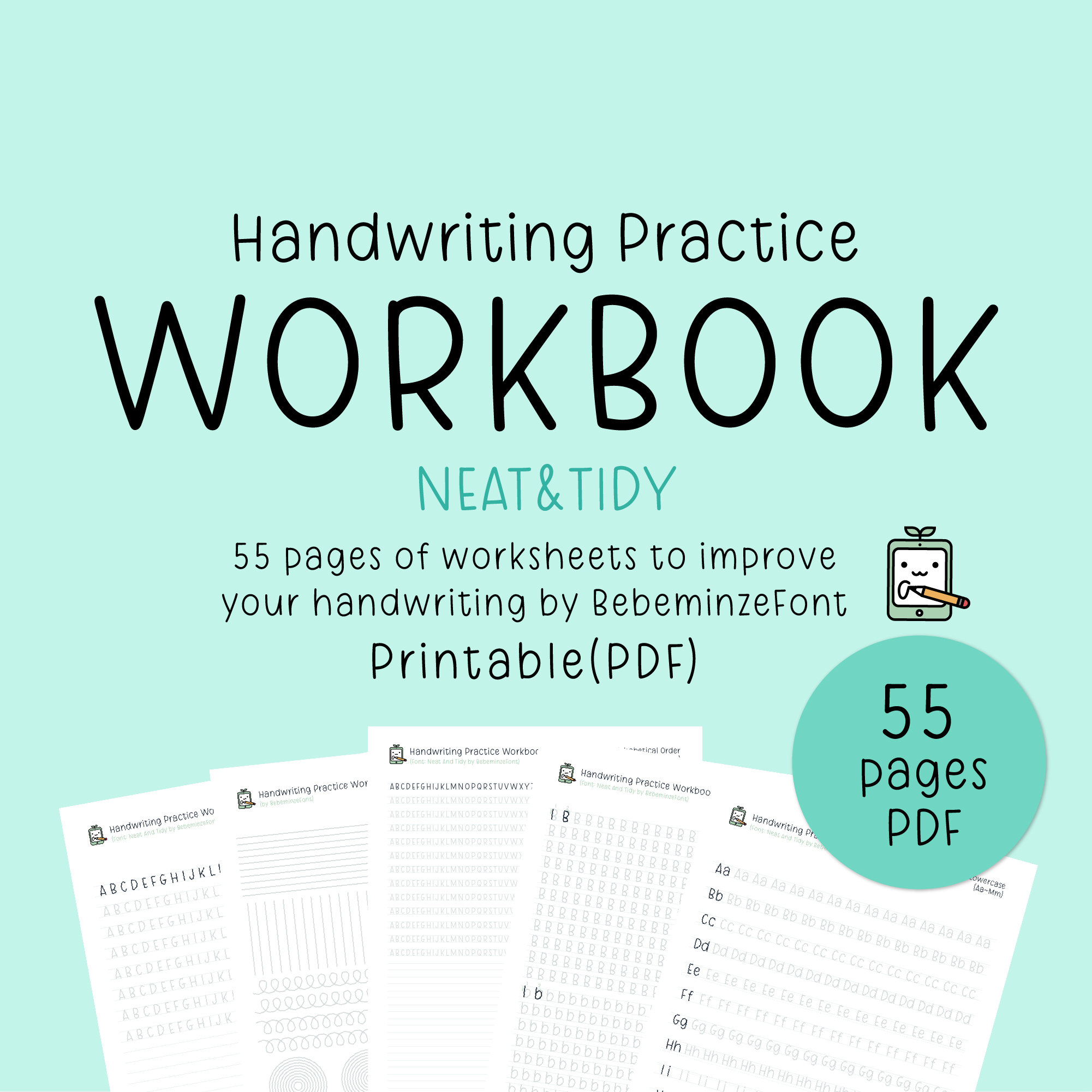 Neat Handwriting Practice Workbook, Printable Handwriting Worksheets,  Alphabet Writing Practice, ABC Letter Tracing, Improve Handwriting 