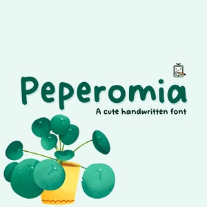 Police manuscrite Peperomia OTF - Style d'écriture manuscrite mignon et simple pour la prise de notes numérique, le matériel éducatif, les travaux manuels et plus encore