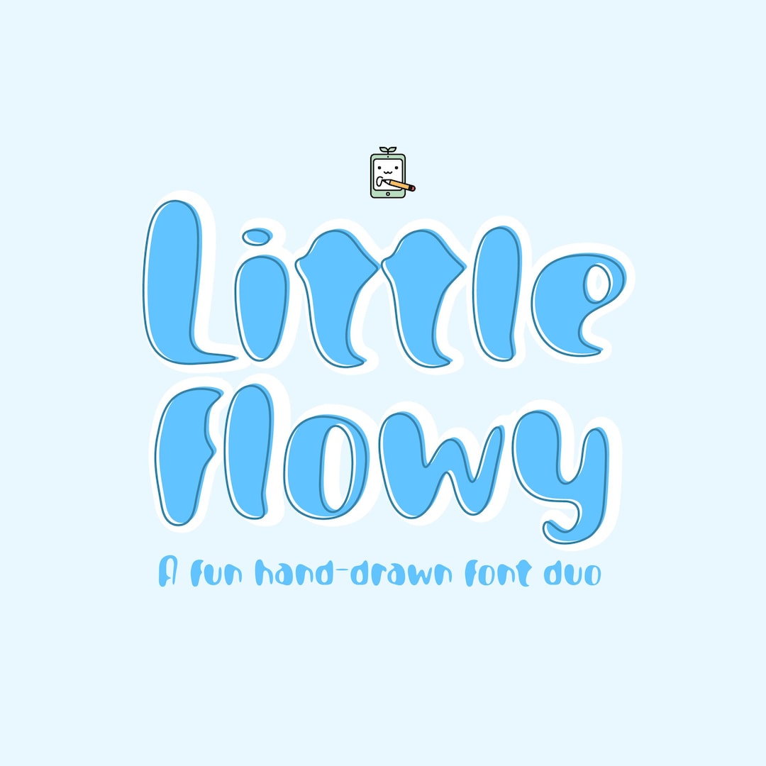 Little Flowy, Font Duo, OTF Font, Hand-drawn Font, Cute Font, Kids Font ...