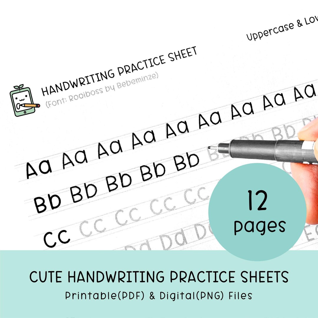 Handwriting Practice Printable Worksheets: Cute ABC Letter Tracing ...