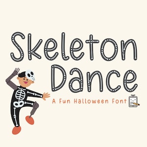 Skeleton Dance, Dúo de fuentes manuscritas, OTF, Descarga de fuentes, Fuente de Halloween, Fuente bonita, Fuente manuscrita, Fuente artesanal, Fantasmas, Halloween, Huesos