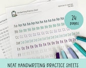 Neat Handwriting Practice Sheets, Printable Handwriting Worksheets, Alphabet Writing Practice, ABC Letter Tracing, Improve handwriting