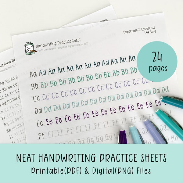 Neat Handwriting Practice Sheets, Printable Handwriting Worksheets, Alphabet Writing Practice, ABC Letter Tracing, Improve handwriting