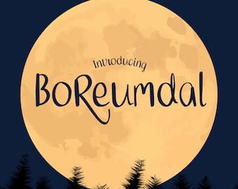 Boreumdal, OTF font, Handwritten font, Handwriting font, Font download, Cute font, Hand lettered font, script font, Quirky font, Calligraphy