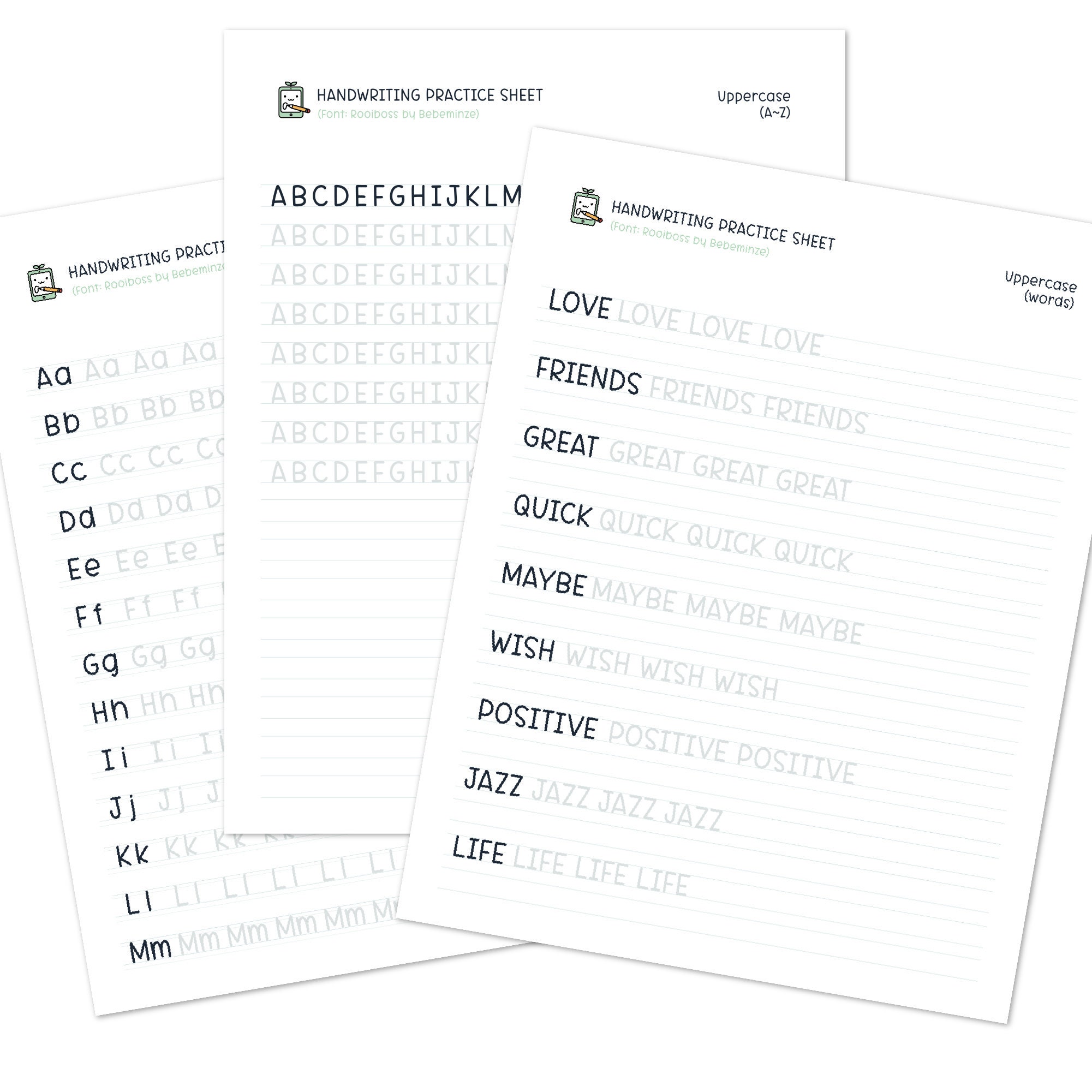 cute handwriting practice sheets printable handwriting etsy