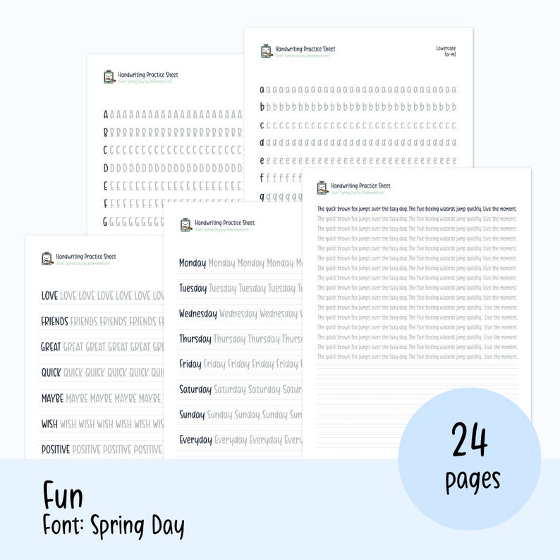 Handwriting Practice Worksheets Bundle: Alphabet and ABC Letter Tracing (Printable PDF and PNG) image 6