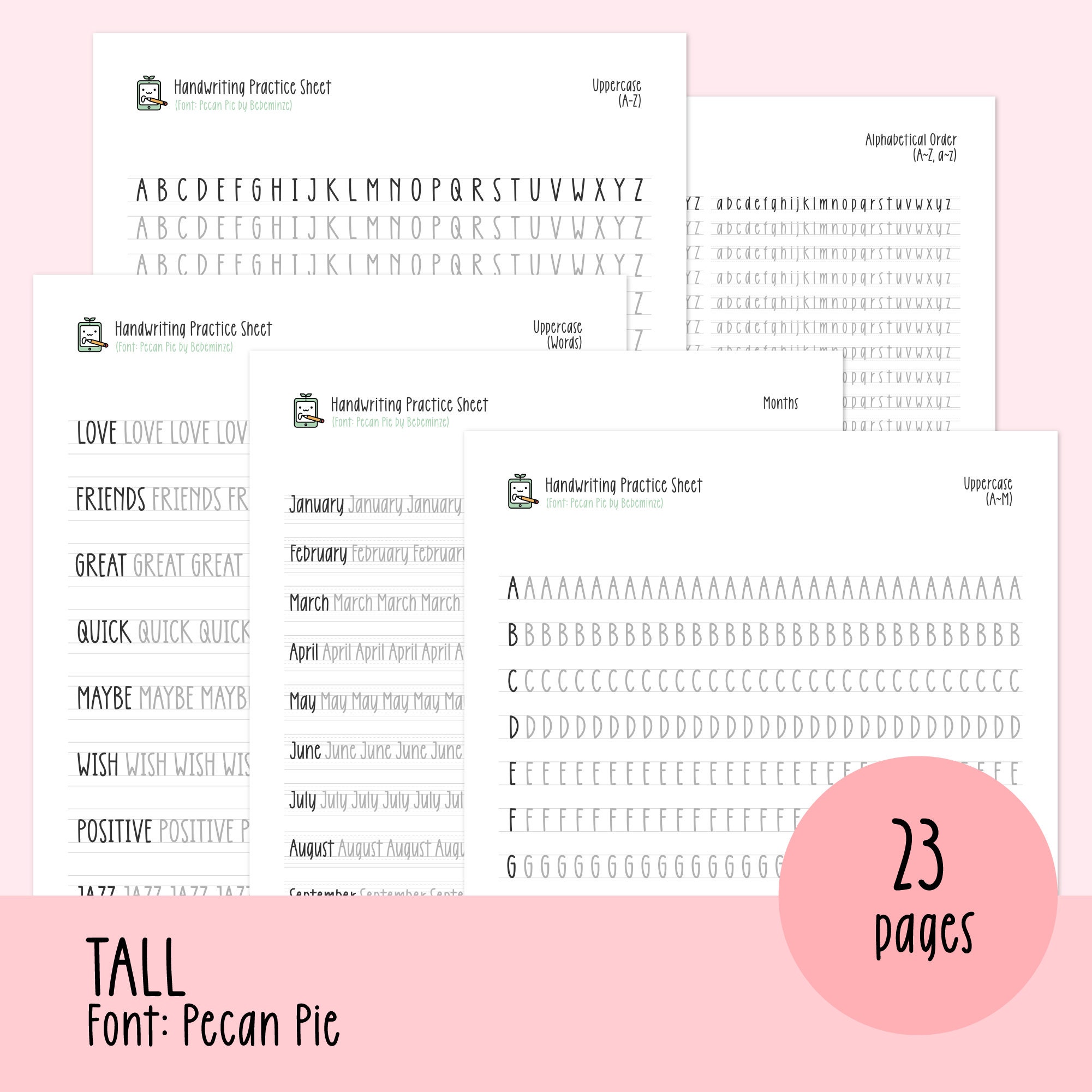 Handwriting Practice Bundle, Printable Handwriting Worksheets, Alphabet ...