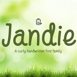 Jandie, Famille de polices, Curly, Police manuscrite, Police Study, Police d'écriture manuscrite, OTF, Multilingue, Police Goodnotes, Note numérique, Police de planificateur