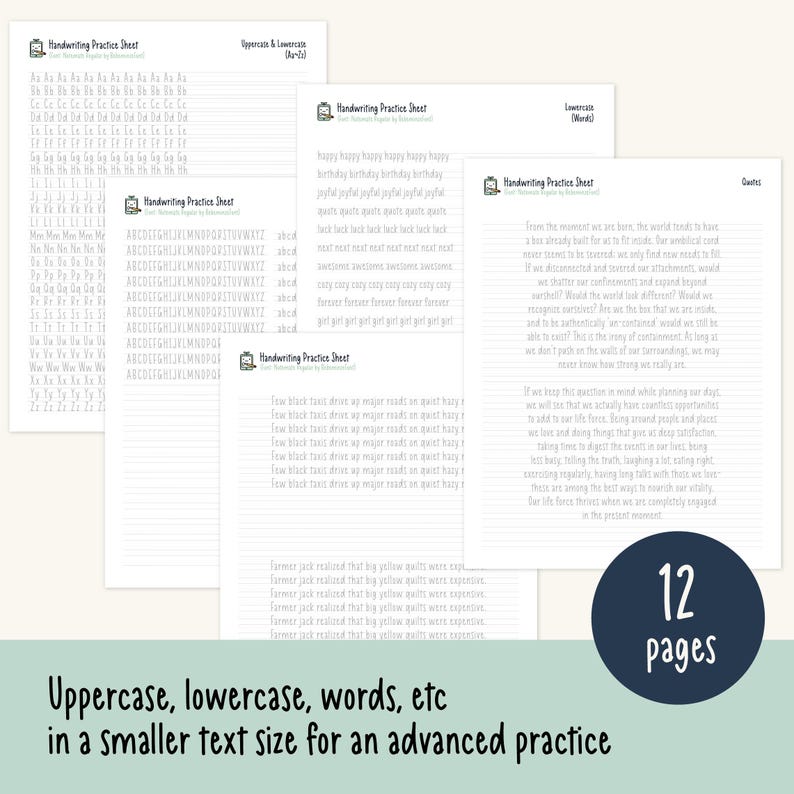 Handwriting Practice Worksheets: Traceable Alphabet Workbook (PDF & PNG ...