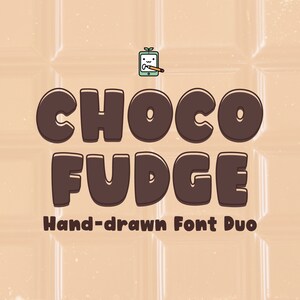 Choco Fudge, Font Duo, Fonte Cute Handwritten, OTF, Fonte infantil, Fonte em negrito, Fonte Cricut, Fonte Doodle, Fonte de desenho animado, Fonte de exibição, Fonte de artesanato
