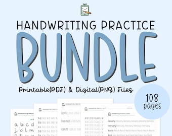 Paquete de hojas de trabajo para practicar la escritura a mano: Libro de ejercicios imprimible de escritura del alfabeto y trazado de letras ABC para mejorar las habilidades de escritura a mano.