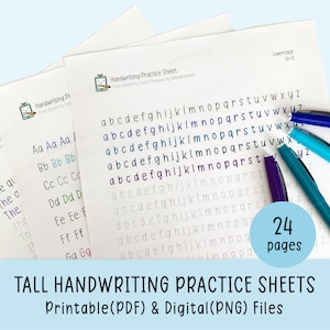 Hojas de práctica de escritura a mano, hojas de trabajo imprimibles, práctica de escritura del alfabeto, trazado de letras del abecedario, mejora la escritura a mano