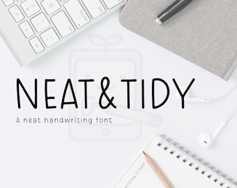 Neat and Tidy, OTF, Handwritten font, Study font, Simple font, Neat handwriting font, Multilingual, Goodnotes font, Digital note, Cute font