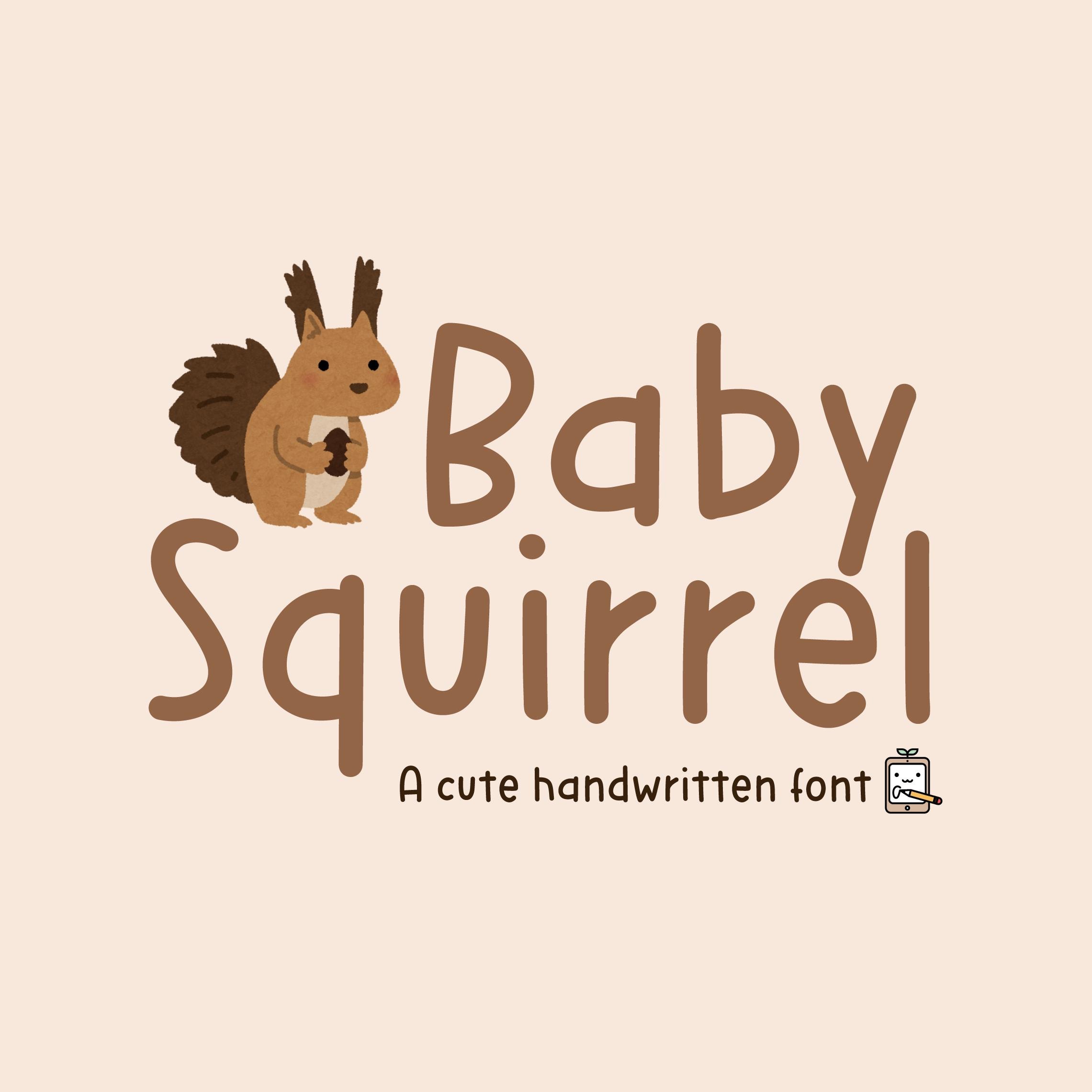 Font Squirrel Example Handwritten Font Baby Squirrel OTF for Planners, Journals, Digital ...