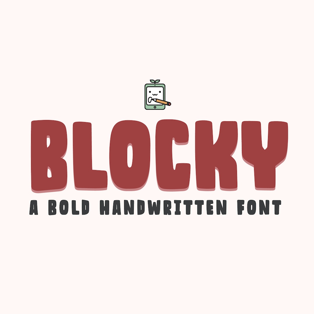 Blocky, Handwritten Font, Bold Font, Simple Font, Hand Lettered Font