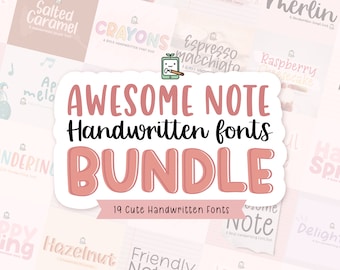 Super Note Font Bundle - 19 handgeschriebene OTF-Fonts für kreative Arbeit und digitale Planer