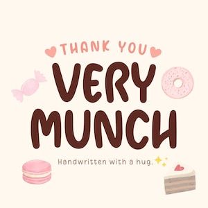 Very Munch: fuente manuscrita divertida y robusta para manualidades, pegatinas y agendas. Descarga instantánea en formato OTF.