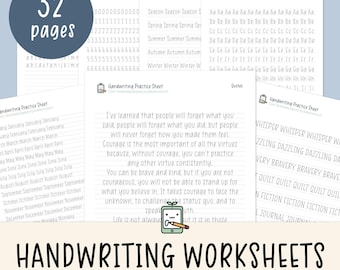 Printable Handwriting Practice Worksheets: ABC Letter Tracing (PDF/PNG)