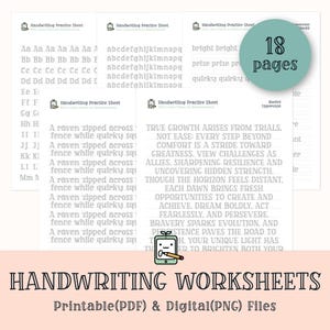 Handwriting Practice Printable Worksheets: Alphabet Letter Tracing & Outlined ABC Writing Practice to Improve Penmanship