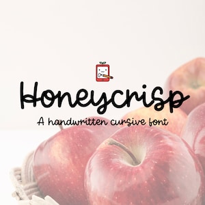 Honeycrisp, OTF, Fuente cursiva, Fuente manuscrita, Fuente script, Fuente bonita, Fuente monolineal, Cursiva manuscrita, Fuente Study, Fuente Goodnotes