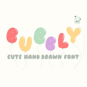 Bubbly OTF Font Duo - Fonte de bolha desenhada à mão para projetos infantis, artesanato, decorações, pôsteres e muito mais | Download instantâneo