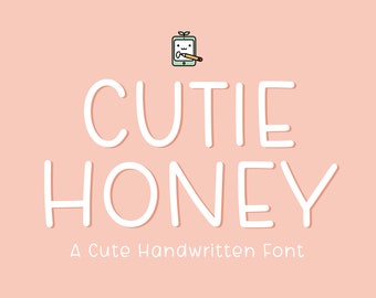 Cutie Honey Handwritten Font – Simple Multilingual Typeface (Digital Download)