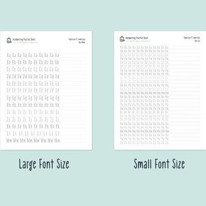 Hojas de práctica de escritura a mano: Hojas de trabajo imprimibles para adultos que aprenden a escribir el alfabeto y trazan letras para mejorar su caligrafía. imagen 5