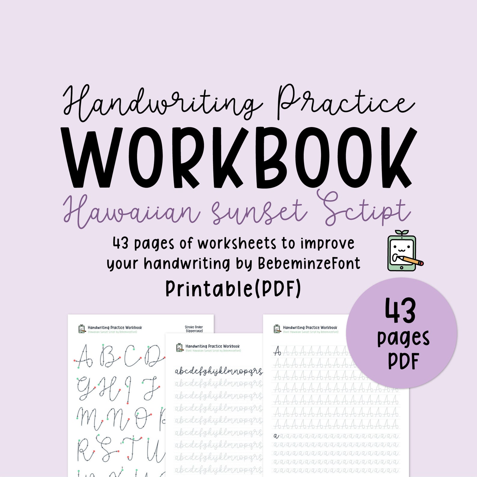 Cursive Handwriting Practice Workbook, Printable Handwriting Worksheets ...