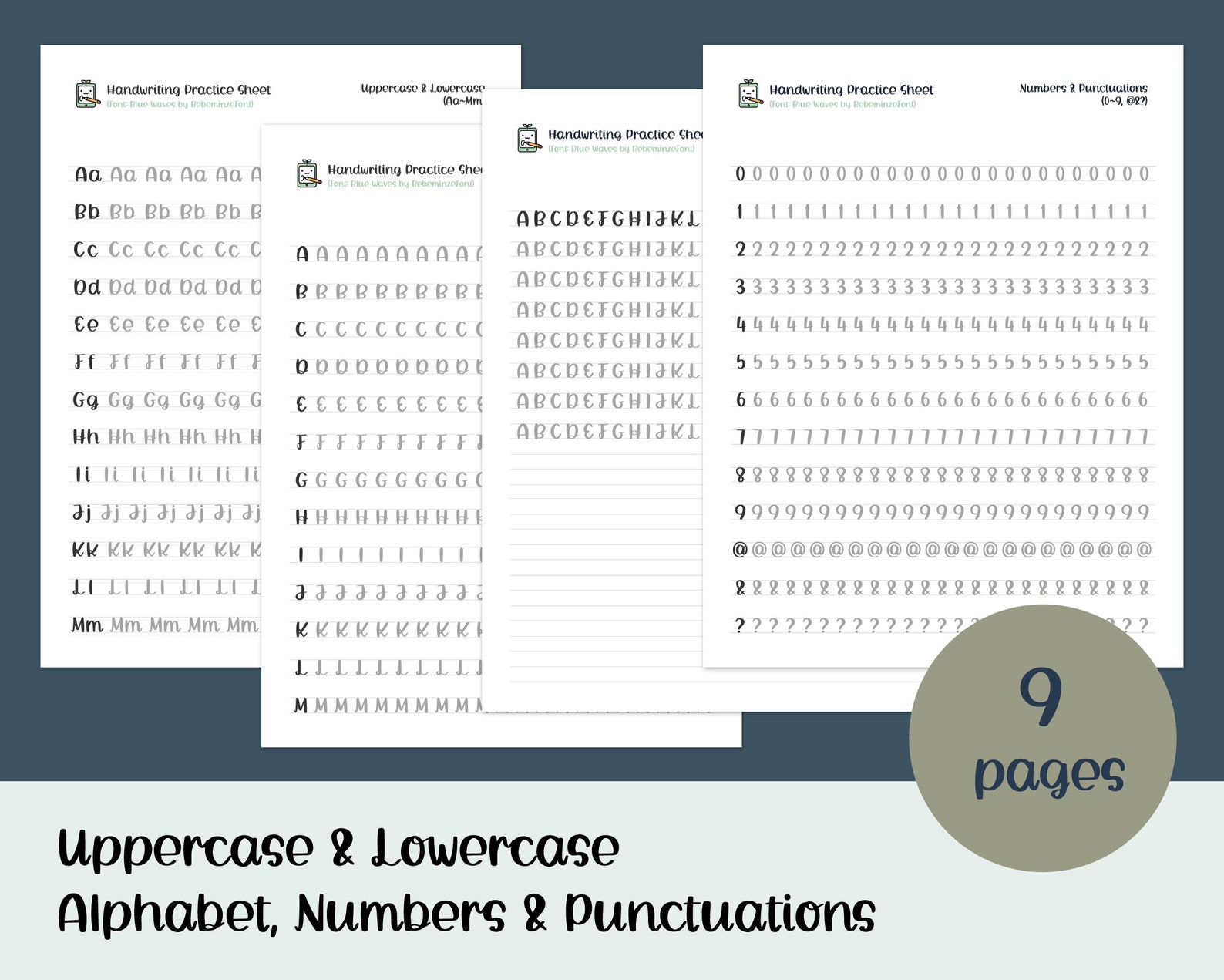 Cursive Handwriting Practice Sheets Printable Handwriting - Etsy