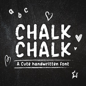 ChalkChalk - Cute Chalkboard Font | Distressed & Fun Handwritten Style | OTF Instant Download