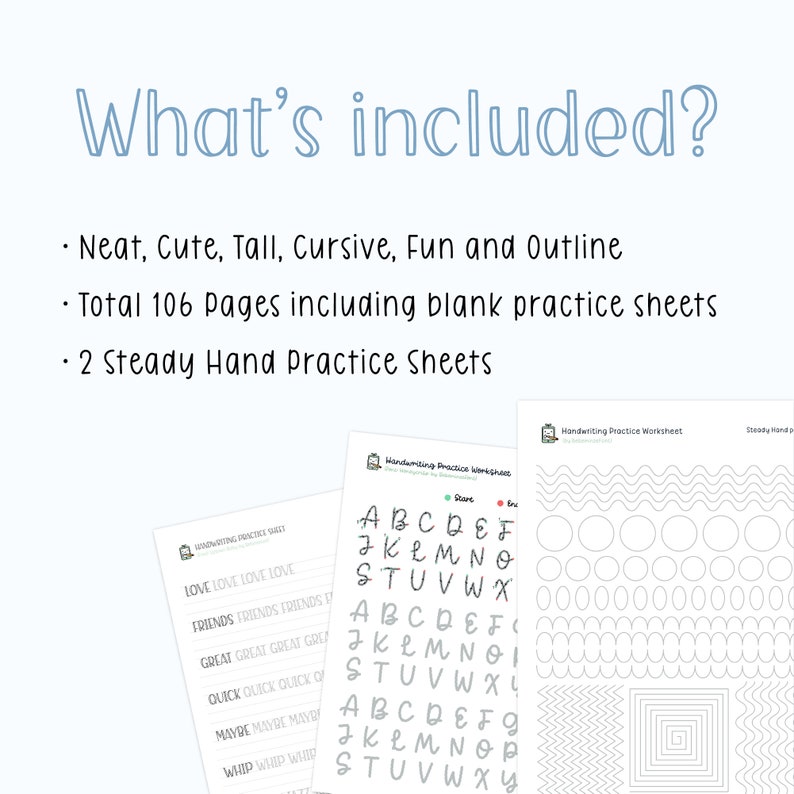 Handwriting Practice Worksheets Bundle: Alphabet and ABC Letter Tracing (Printable PDF and PNG) image 8