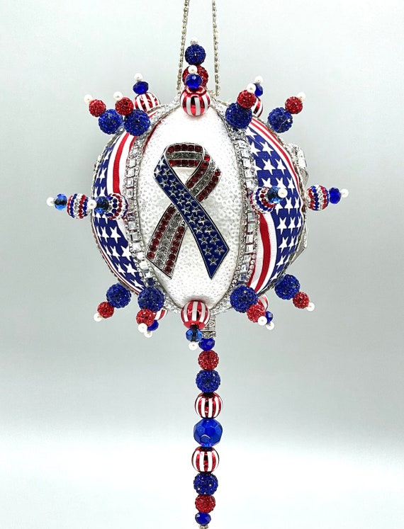Honoring the Memory of the Courageous Ornament Ball-Memorial Day/Fourth of July Home Decor Gift