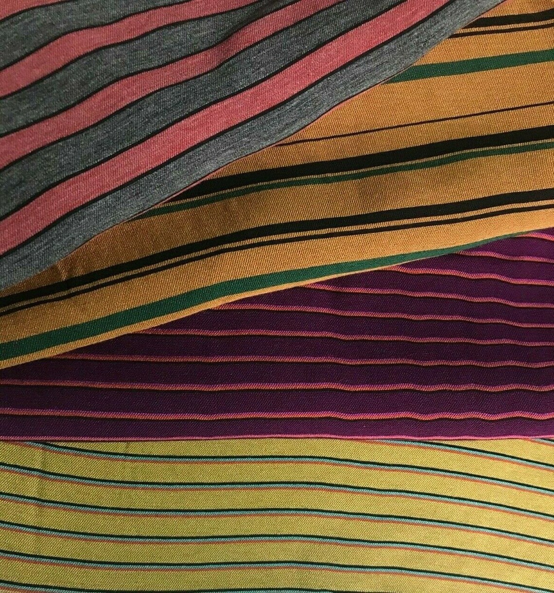 Striped Viscose Nylon Fabric 55 Wide Sold by the Metre Etsy