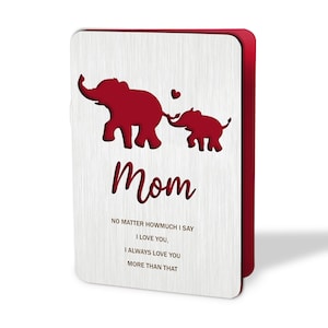 Personalisierte Mama Tier Holzpapier Karte, Geschenk für Mama, Muttertagsgeschenk, Benutzerdefinierter Familienname