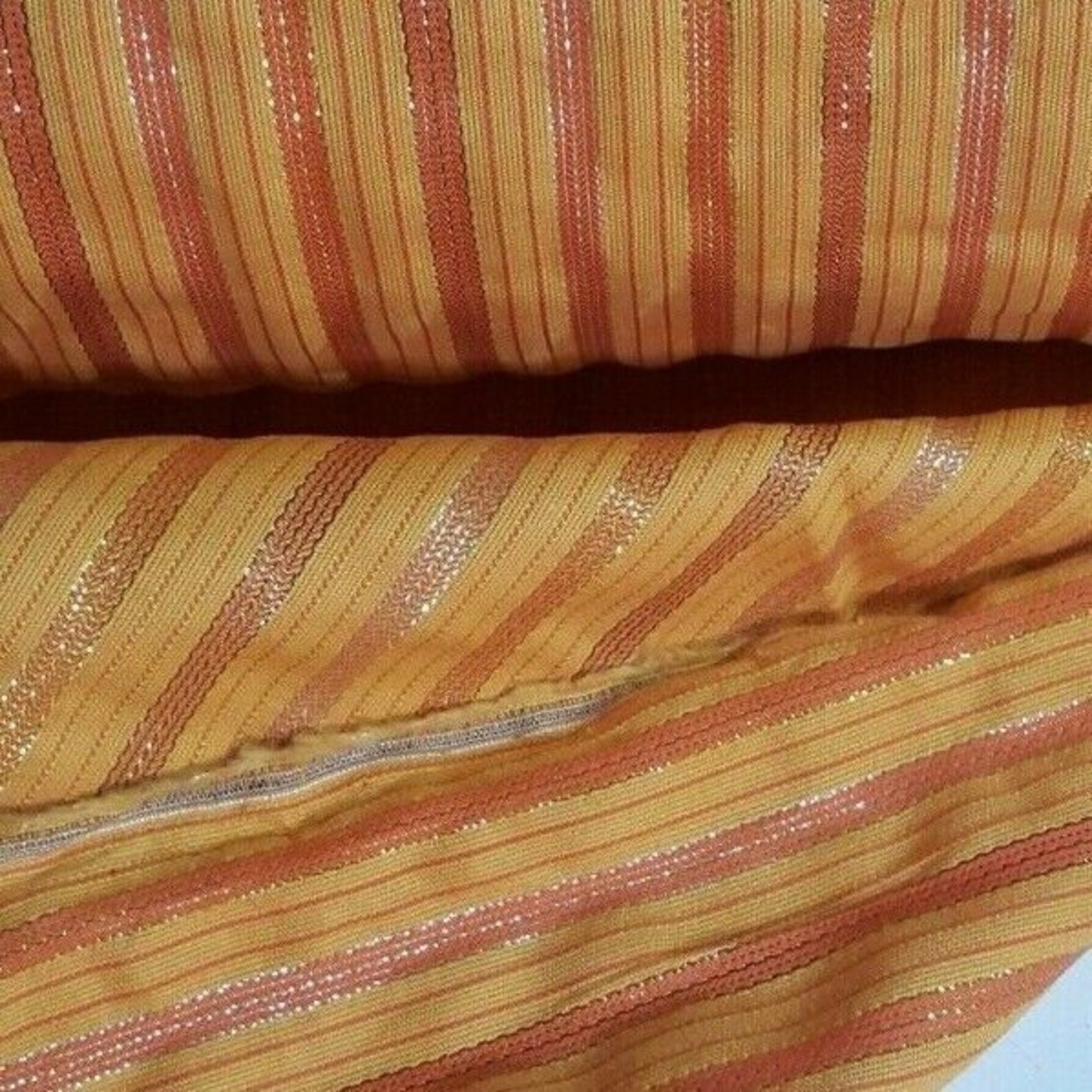 Cotton Fabric Shiny Striped Orange Sold By The Metre Etsy