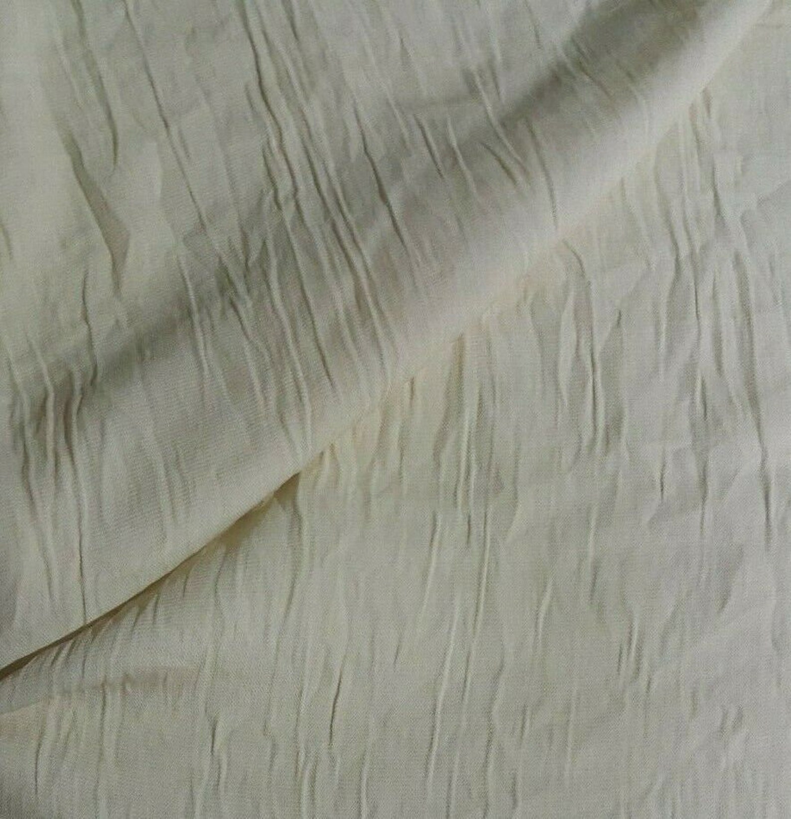 Crinkled Cream Crepe Fabric Sold by the Metre Etsy