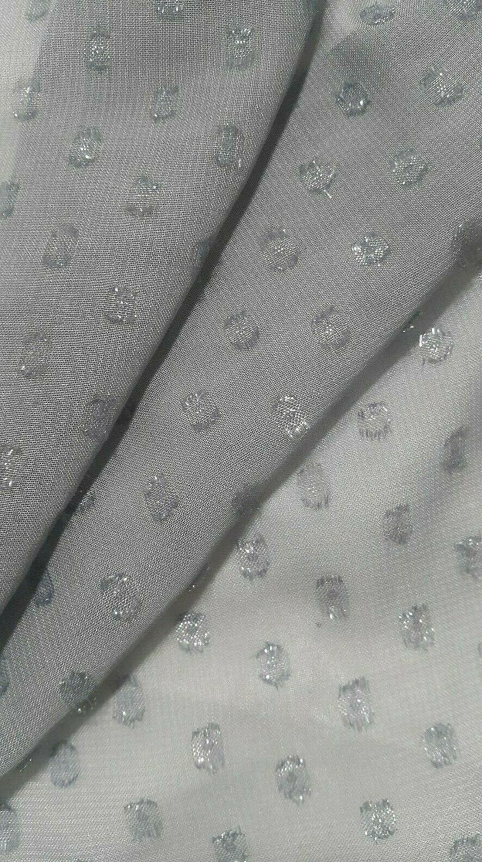 Grey Chiffon Fabric Shiny Bumpy Sold By The Metre Etsy