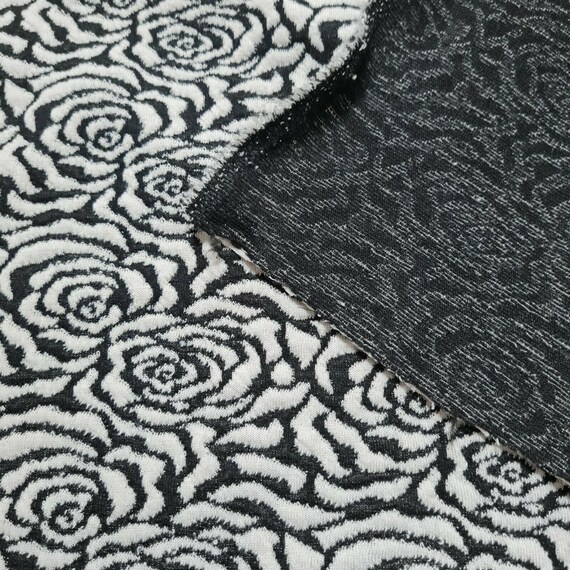 JACQUARD FLOWER HOODIE BLACK