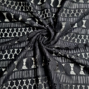 Black Lace Fabric 55 Wide Non Stretch sold by Metre Etsy