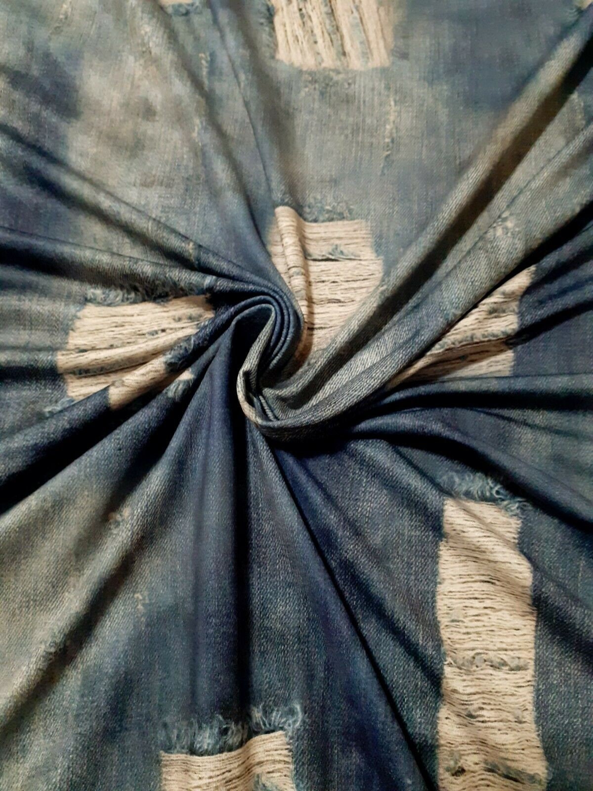 Jersey Lycra Fabric Ripped Denim Printed 4 Way Stretch Sold By Etsy