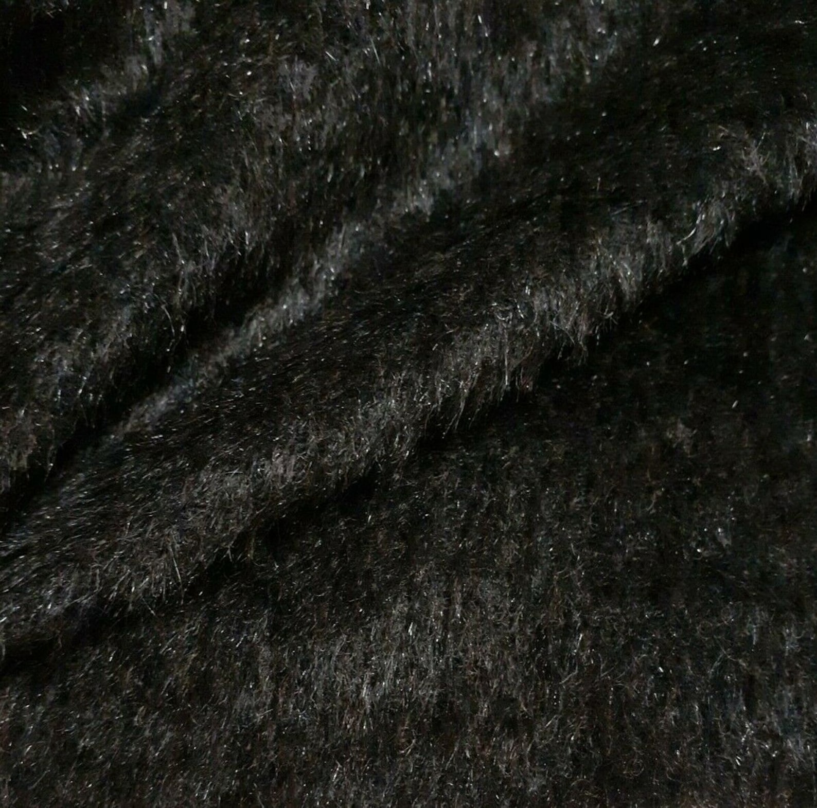 Black Faux Fur Fabric Sold By The Metre Etsy