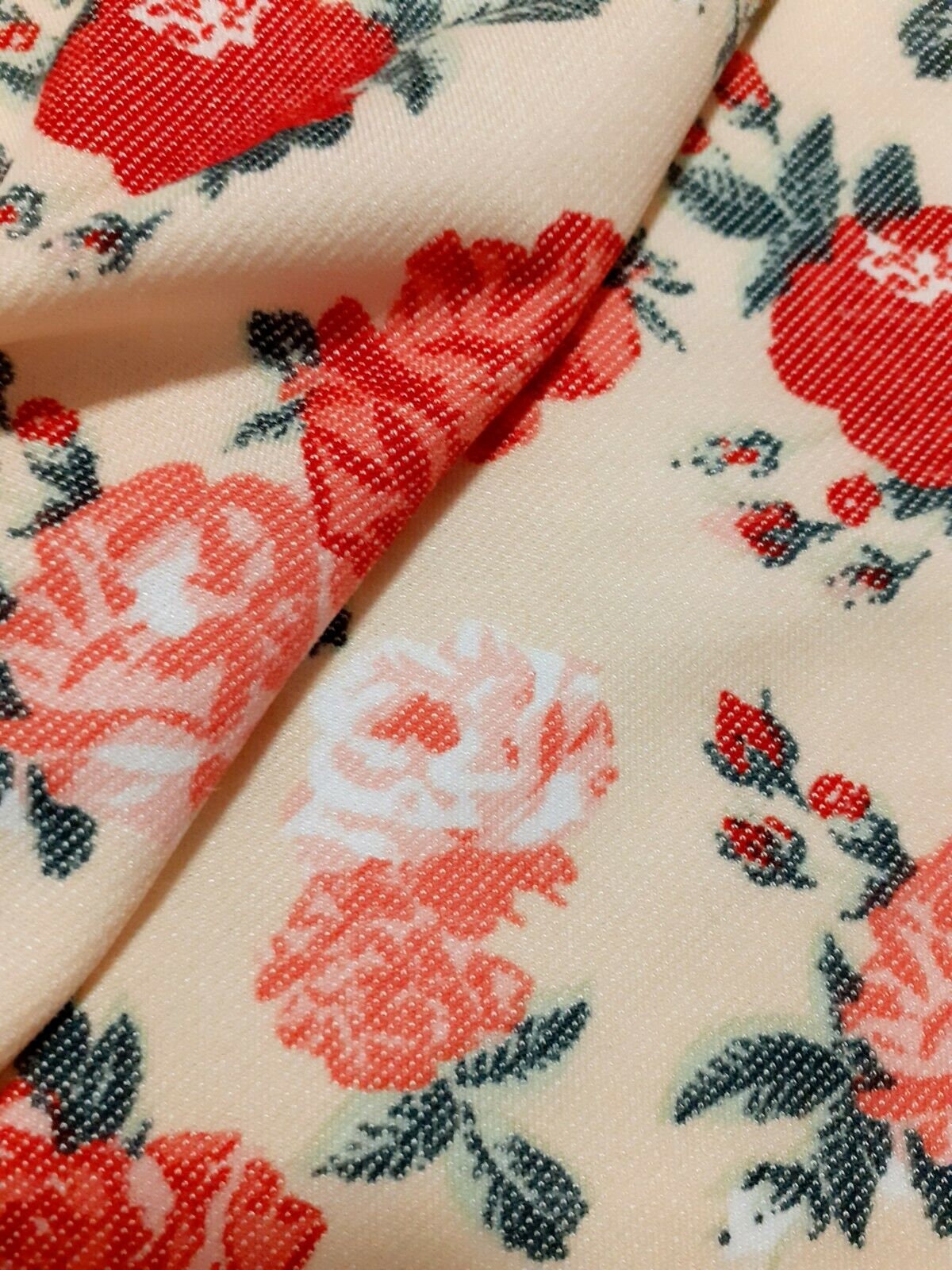 Jersey Fabric Floral Printed Stretch Diagonal Lined Sold By Etsy